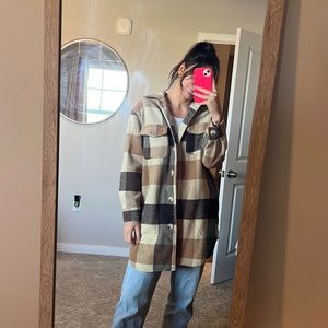 12th Tribe Longline Plaid Shacket Women’s Medium